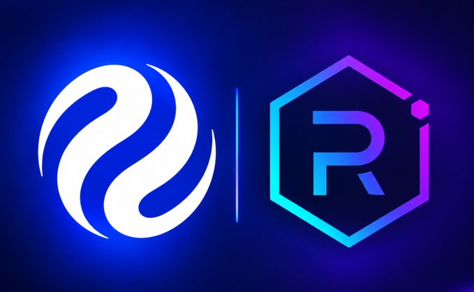 A logo graphic showing two cryptocurrency icons side-by-side: the white Galxe (GRAIL) logo and a hexagonal purple 'R' token (likely REEF or similar).