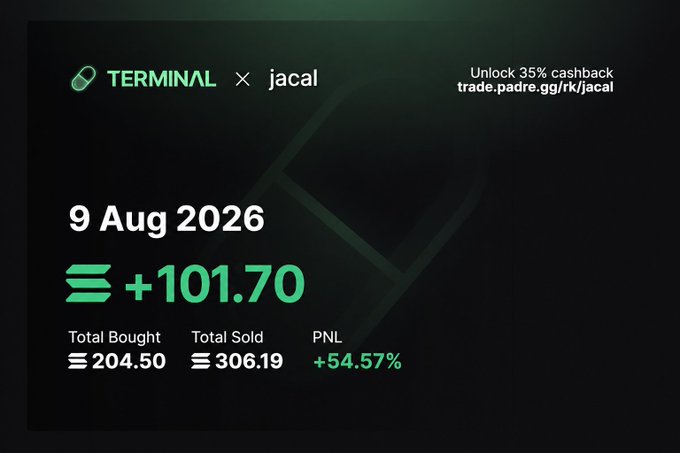 A PNL trading card from Wibz ERP showing a successful day on August 9, 2025 with +101.70 SOL profit (+54.57%), totaling 204.50 SOL bought and 306.19 SOL sold, celebrating the trader's return to generating over 100 SOL gains on-chain with tokens $BARK and $TOAD.