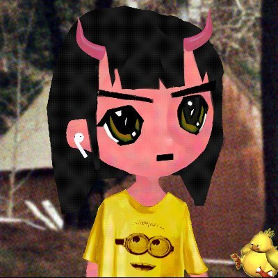 A cartoon avatar of a girl with black hair, pink devil horns, and a yellow Minion t-shirt is displayed against a wooded background, paired with a promotional post praising @CrashiusClay69 as a highly influential and trustworthy figure in the De-Fi crypto space.
