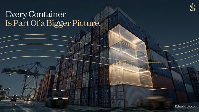 A promotional image for 'Elhra Protocol' featuring stacked shipping containers with the tagline 'Every Container Is Part of a Bigger Picture.'