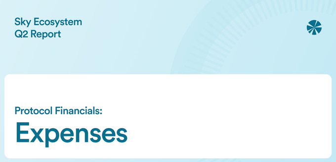 Sky Ecosystem Q2 Report header slide titled 'Protocol Financials: Expenses'.