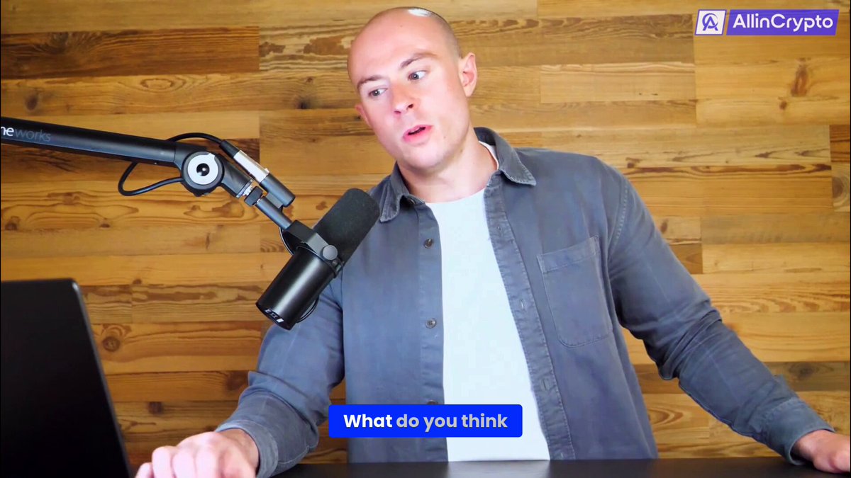 The image shows a man wearing a blue shirt sitting at a desk with a microphone attached to his laptop, suggesting that he might be participating in an online discussion or interview about stablecoins. The caption of the image reads "What do you think? Stablecoin conversation is moving beyond crypto. Candace Kelly from @StellarOrg explains how stablecoins could reshape remittances, business payments and institutional settlement. This is where digital assets start becoming financial infrastructure."