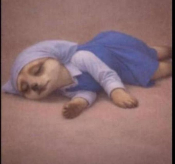 The image features a painting of a baby wearing a blue dress with a hat resting on its head while lying down on a pink surface, possibly a bed or a couch. The painting also includes text that reads "So yall didn’t notice that that Wallchain, Mindo Ai, and 3look account where suspended". This suggests that the artist has created an interesting piece of art by combining elements from various sources to create a unique composition.

The image is related to the post because it features a painting of a baby wearing a hat while lying down on a pink surface, which could be interpreted as a representation of the concept of "soyurts" or "wallchains". The artist has also incorporated text that references Wallchain and Mindo Ai, which are known for their work in the art world. This combination of elements creates an intriguing visual experience that connects to the post's content.