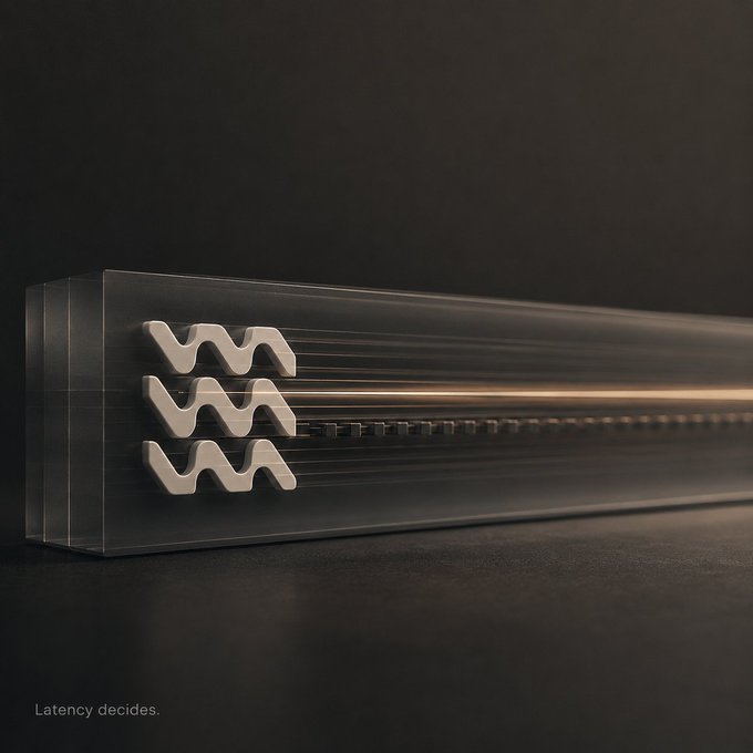 The image shows a clear glass object with three white waves on its surface. The background of the image is black, which contrasts with the transparent nature of the glass object. The text "Hyperliquid funding rate history back to Genesis" suggests that this object might be related to the Hyper Liquid fund or has historical significance in the context of the fund's development.
