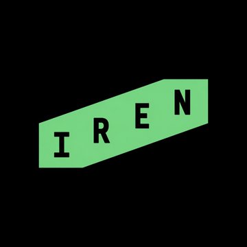 The IREN logo is displayed in green text on a black background, representing the Bitcoin miner-turned-AI infrastructure company mentioned in the article about its co-founders receiving $1.14 billion in stock packages, which caused $IREN shares to drop over 11% to near two-month lows.