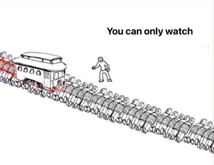 urn of people on a train, with the text "You can only watch" above them and "I can't wait to see you" below.