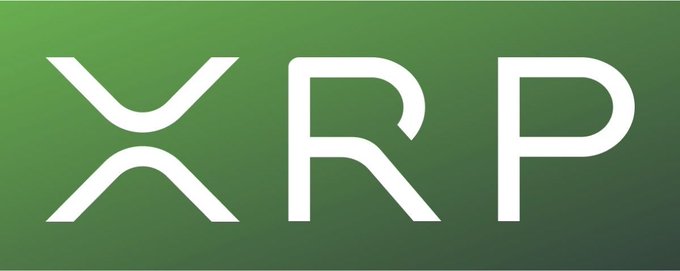 The image displays the XRP cryptocurrency logo in white lettering against a green gradient background. It complements the post's motivational morning greeting to the XRP community, reinforcing the focus on staying goal-oriented amid market noise.