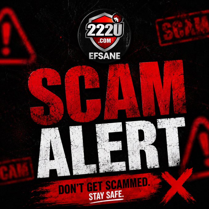 The image shows a red and white sign with the words "Scam Alert" written in bold letters, accompanied by a red circle containing a dollar sign symbolizing a scam or illegal activity. The background of the image is black, which contrasts with the red elements on the sign. The text on the sign reads: "EFSANE SCAM ALERT Users are finally waking up... and honestly this situation is getting VERY scary now Imagine mining/farming for months... and then being told: “deposit 10 USDT for EVERY 1 EFS just to Unlock & sell your own tokens.” @EFSANEGlobal Example:". Focus on what is in the image and how it relates to the post.