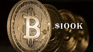 !!!IMPORTANT!! The image shows a coin worth 100,000 US dollars being featured as an advertisement for Bitcoin.