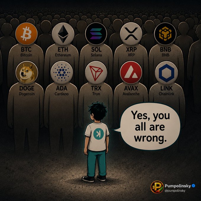 The image features a cartoon boy standing in front of a crowd of people, with each person wearing a different cryptocurrency symbol or name tag. The boy is holding up a speech bubble that says "Yes, you all are wrong." This humorous scene highlights the diversity of crypto coins and the varying opinions within the community. It also serves as a reminder to embrace differences and respect diverse perspectives in the world of cryptocurrencies.