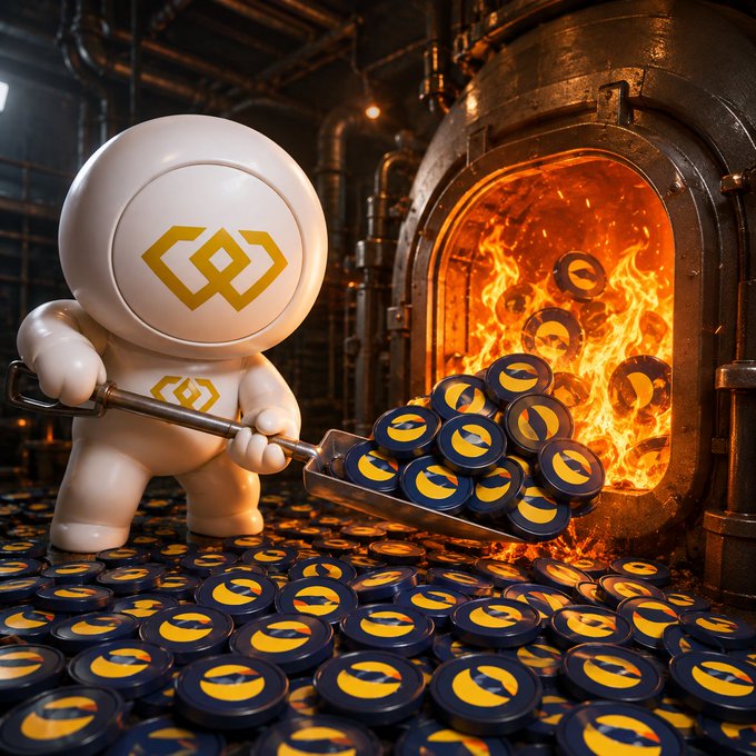 A cute white mascot with a gold logo uses a metal shovel to scoop dark blue and yellow $LUNC coins from a blazing furnace, with countless coins scattered across the floor—visually symbolizing WEEX's ongoing LUNC token burn campaign that began on May 1, 2024.