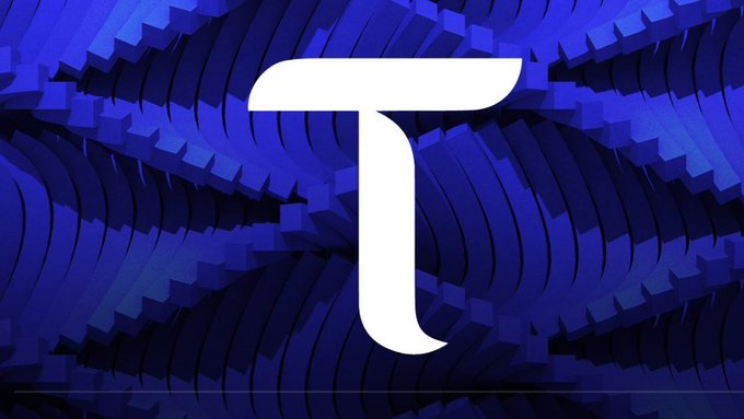 The image features a large white stylized letter "T" set against a vibrant blue background with abstract geometric patterns, likely representing the Bittensor (TAO) logo. This ties directly to the post's discussion of $TAO as the fuel for decentralized AI Agents operating across Bittensor's subnet ecosystem.