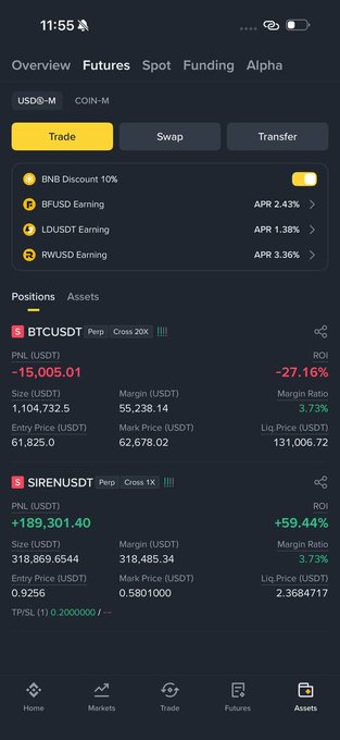 The image shows a phone screen displaying a list of cryptocurrency trading options, including Bitcoin and Etherium. The screen also has a sleep timer set for 12 hours, indicating that the user may be taking a break from trading or preparing for a long day ahead.
