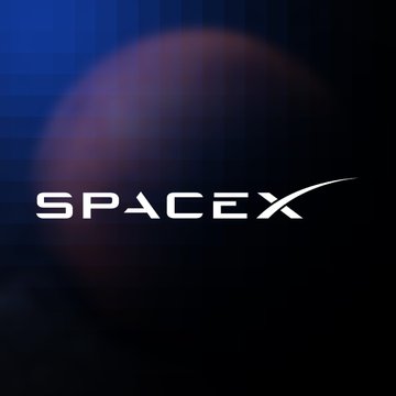 urn of a planet with the word "SPACEX" written on it, set against a dark blue background.