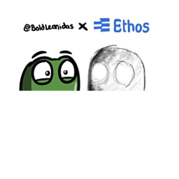 A white graphic displays a collaboration between '@BoldLeenidos' and 'Ethos', featuring a green cartoon character next to a gray face.