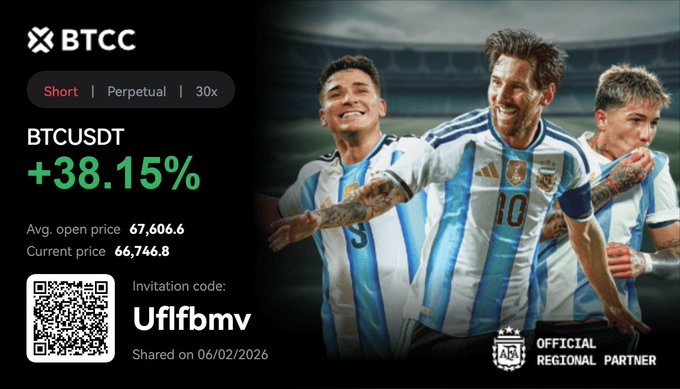 The image features a poster for a soccer game with three men wearing blue and white striped jerseys standing next to each other, smiling and waving at the camera. The poster also includes text that reads "btcc exchange bit.ly/btcc-ramos" and "crashing? don' care just short and print!!!! join me to win 3,000 XRP this month on @BTCCexchange".