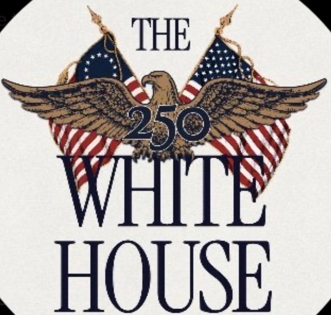 The image shows a circular graphic featuring a bald eagle with outstretched wings clutching two American flags, overlaid with the text "THE 250 WHITE HOUSE."

**Note:** The image (a White House-themed patriotic graphic) has no apparent connection to the post about the $Crime cryptocurrency token. The caption references political/patriotic imagery while the post discusses crypto investment, suggesting the image may be unrelated or used misleadingly as clickbait.