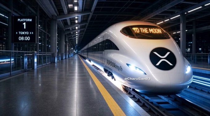 A sleek futuristic high-speed train labeled "TO THE MOON" is parked at Platform 1 heading to Tokyo at 08:00, with "10000km/h" displayed on its side, symbolizing the explosive "moonshot" rally implied by the "Flip the Switch" message.