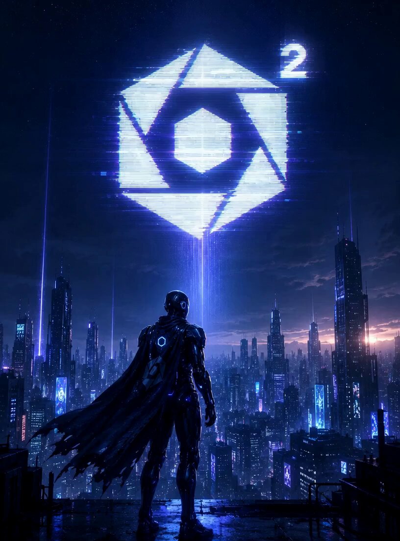 The image features a cityscape with tall buildings under a dark sky. A man dressed as Batman stands atop one of these buildings, looking out over the scene below. The city appears to be bustling with activity, suggesting that Batman might be on a mission or observing something in progress. The post also mentions "building through the noise", which could imply that Batman is trying to locate and track down someone or something amidst the chaos of the city's sounds.

The image does not contain any text.