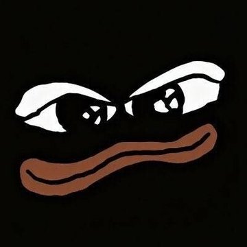 The image features a black background with an illustration of a frog's face, which includes eyes and a mouth. The frog has brown and white colors for its eyes and a brown mouth. The text "Z总您好", "成知", and "@zakk_okx" are also present in the image. This could be part of a post or social media content, possibly related to a game or an art project.