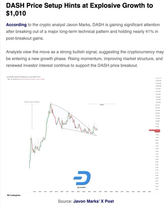 The image shows a chart with a price breakdown of $1,110 for a specific cryptocurrency called Dash. The chart displays the price of Dash over time, indicating that it has been gaining significant attention from investors. This information can be helpful for those interested in investing or analyzing the cryptocurrency market trends.