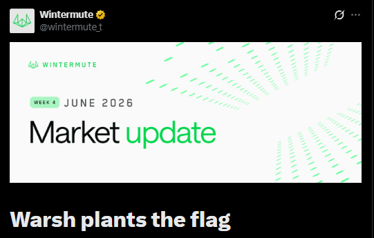 The image displays a twitter post related to the crypto market, which includes information about the market update from the @wintermute account. The text reads, "Wintermute: Crypto Market Leverage Has Largely Been Cleared Wintermute said in its latest market update that leverage in the crypto market has largely been flushed out, while Strategy's continued Bitcoin accumulation has eased earlier concerns over potential selling pressure." This post seems to be discussing the recent events in the crypto world and how it relates to the market update.