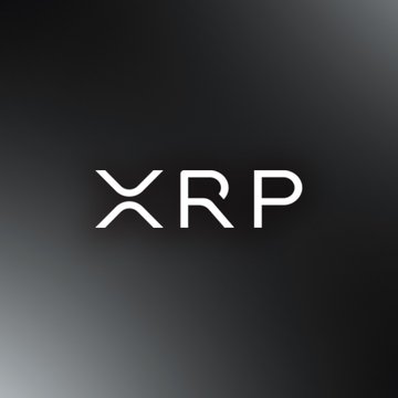 The image features a black background with white text that reads "XRP". The text is capitalized and stands out against the dark backdrop. The caption below the image provides information about XRP, possibly related to its current sentiment or market conditions.