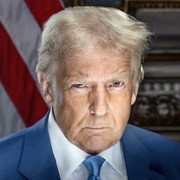 The image features a close-up portrait of former US President Donald Trump wearing a suit and tie. The photo has been edited to include an American flag behind him, which adds context to his role as the leader of the United States. The caption below the image reads "JUST IN: THE US AND IRAN HAVE SIGNED THE 'MEMORANDUM OF UNDERSTANDING' TO END THE IRAN WAR ELECTRONICALLY AND IT IS NOW IN EFFECT, PER AXIOS!— BULLISH FOR CRYPTO!". This suggests that the image is related to a political or diplomatic context and may be discussing the Iran nuclear deal.