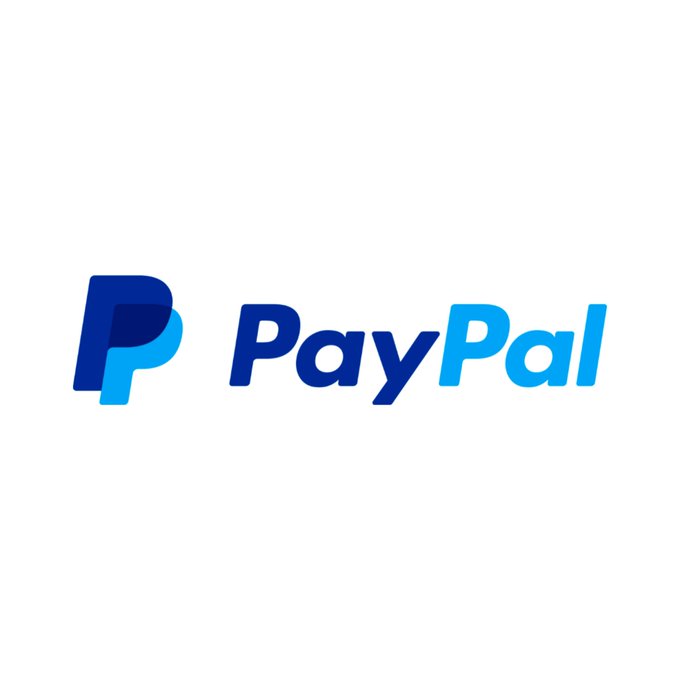The PayPal logo is displayed in blue and cyan text on a white background.