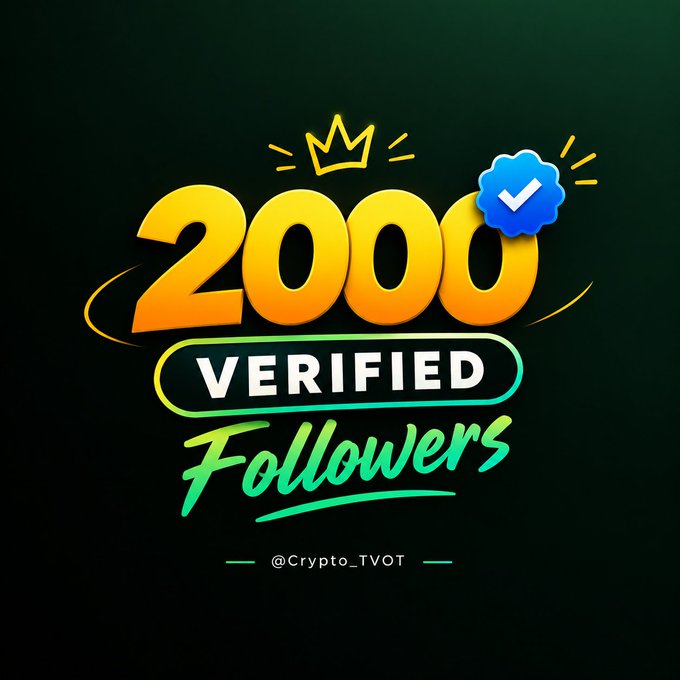 A celebratory graphic reading '2000 VERIFIED Followers' with a crown and verification checkmark, credited to @Crypto_TVOT.
