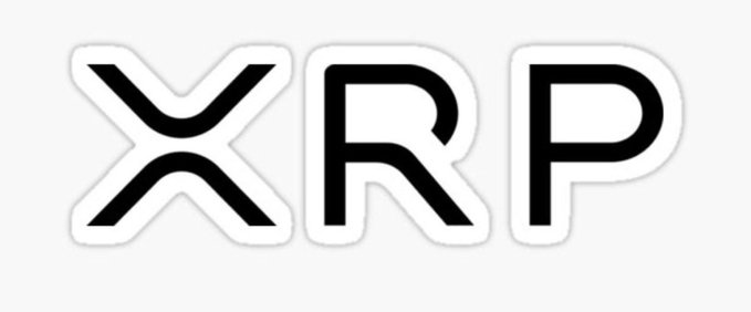 The XRP cryptocurrency logo shown in bold black letters with white outline