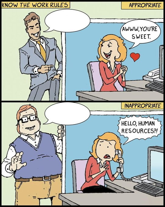The image features a cartoon depiction of two men, one wearing a suit and tie and the other dressed more casually. They are standing at desks with computer monitors behind them. The cartoon also includes text that reads "Know the work rules", which is likely related to the concept of railgun vs. tornado cash in the post.