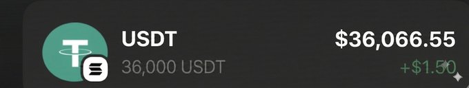 The image shows a rectangular black background with text that reads "USDT", followed by "36,000" and "USDT". The text seems to be from an online marketplace where users can send money to their friends or followers who have not yet won the competition. This feature allows users to engage in social media contests related to digital currency, such as the popular cryptocurrency, Bitcoin, which has been used to describe this type of contest on several platforms.
