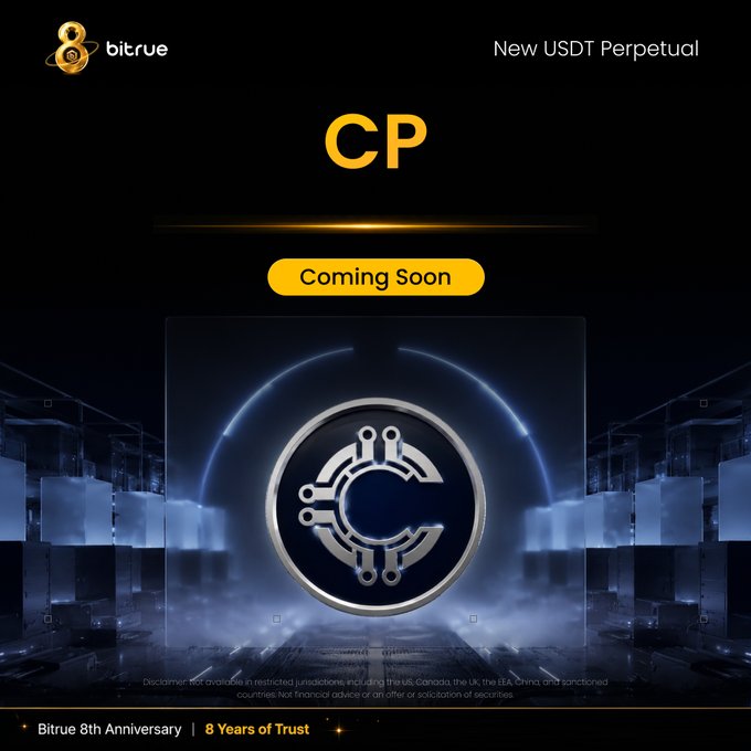 Bitrue promotional graphic announcing the upcoming launch of the CP/USDT Perpetual futures pair, featuring the Cluster Protocol logo and a "Coming Soon" banner. The post reveals trading begins September 3 at 12:00 UTC.