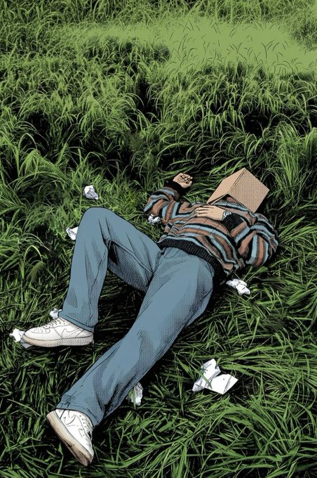 The image features a person lying down in a grassy field, holding a book above their head as if they are reading or studying. The scene suggests that the person might be taking a break from work or enjoying some leisure time outdoors. The image also includes text about the next bull market and infrastructure, which could be related to the crypto industry or other sectors.