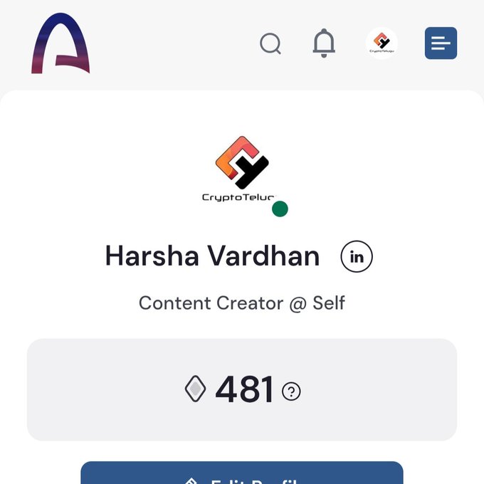 The image shows a screenshot of a social media app, possibly Instagram or Facebook, with a white background. The main focus of the image is a post by an individual named "Harsha Vardhan", who has 481 points on their profile. The post includes a link to a website called "archouse" and a caption that reads: "481 @arc House points Just 19 points away from 500 What about u? Post points screenshots No confirmed rewards for points Like RT". This post seems to be related to the content creator's name, as indicated by the caption.
