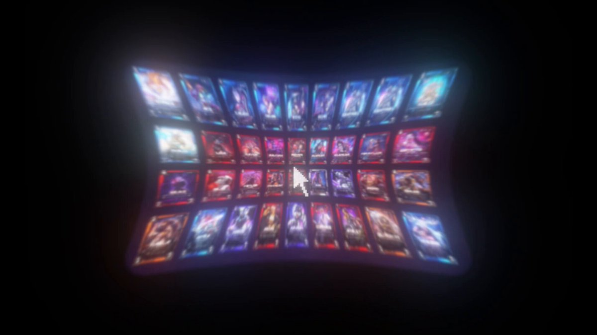 The image features a large screen with a grid of small square images arranged in rows and columns. The screens display various characters or objects, possibly from video games or other digital media. The text "My new @hamieverse legendary card feels absolutely unstoppable! Did you know the team is not only attending IRL events like Comic Con and helping people around the world through their foundation... but they're also building PvP tournaments, onchain battles, XP systems on" can be seen in the image. This suggests that the screen might be a part of an event or promotion related to video games or digital media, possibly promoting a new card or showcasing the team's achievements and contributions within the gaming community.