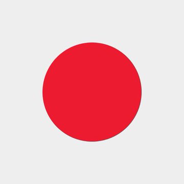 A solid red circle centered on a white background, resembling the flag of Japan.