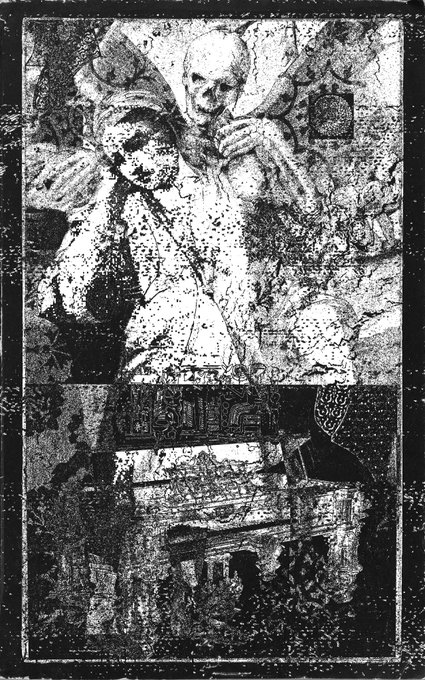 A black and white heavily distressed and textured image showing what appears to be a man holding an axe, with text 'Bic Mac' below.