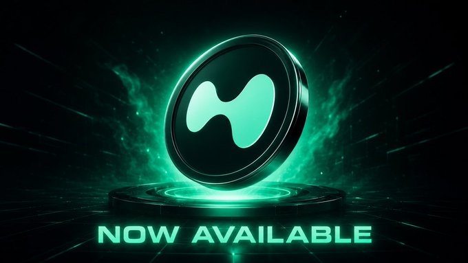 A glowing green circular emblem featuring Hyperliquid's "H" logo sits on a futuristic pedestal with "NOW AVAILABLE" displayed below, visually announcing that Hyperliquid is now live on TradeFighters for seamless trading between HyperliquidX and Solana.