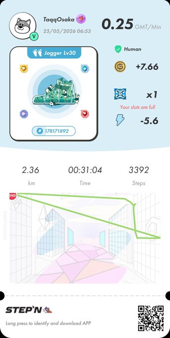 A fitness tracking app displays a user's progress, including steps taken and calories burned, with a cartoon character on the screen.