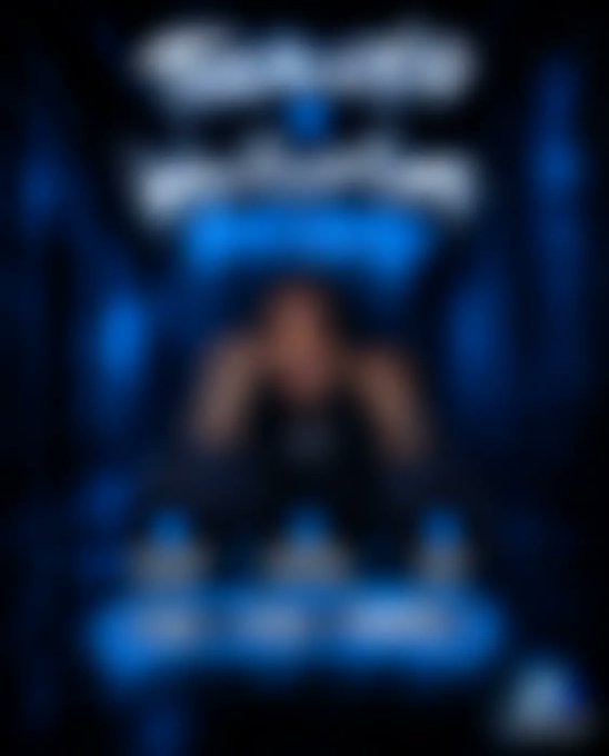 A heavily blurred promotional graphic features a central figure (appearing to be a person) silhouetted against a blue, glowing background with indistinguishable text at the top and bottom. The image accompanies a post teasing an event at "Building 64" on October 18th, where the blurred graphic serves as the mysterious or censored announcement for the featured guest at ApeFest.