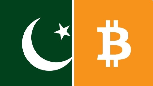 The image is split between the flag of Pakistan on the left and the Bitcoin symbol on the right, visually representing the intersection of Pakistani regulation and cryptocurrency. The accompanying post highlights Pakistan's crypto regulator seeking continued dialogue with Islamic scholars after they ruled that using cryptocurrencies for payments is not permissible under Shariah law.