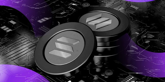 3D-rendered cryptocurrency coins stacked on a circuit board background with purple lighting accents.