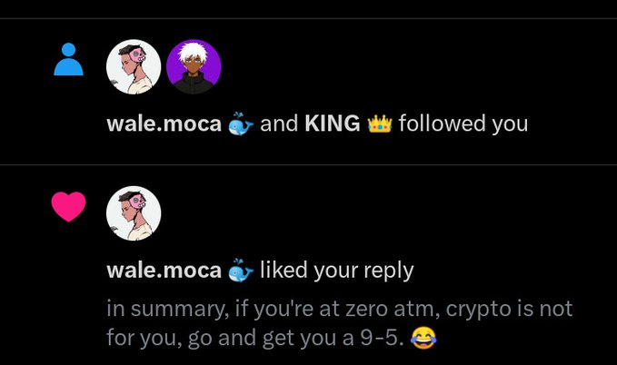 The image shows two posts on social media from a user named @waleswoosh. The first post is about a recent interaction with someone who followed them, while the second post is about creating content for their followers. Both posts have a similar style of writing and use emojis to convey emotions or reactions.