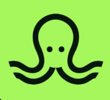 The image shows a black octopus icon on a bright green background, resembling a logo or app icon. The octopus illustration loosely relates to the accompanying post about the Symbiosis cross-chain protocol exploit on BSC, as the decentralized and sprawling nature of the octopus can serve as a visual metaphor for the multi-chain (or "tentacled") DeFi ecosystem being targeted by the $336,000 WBTC exploit.