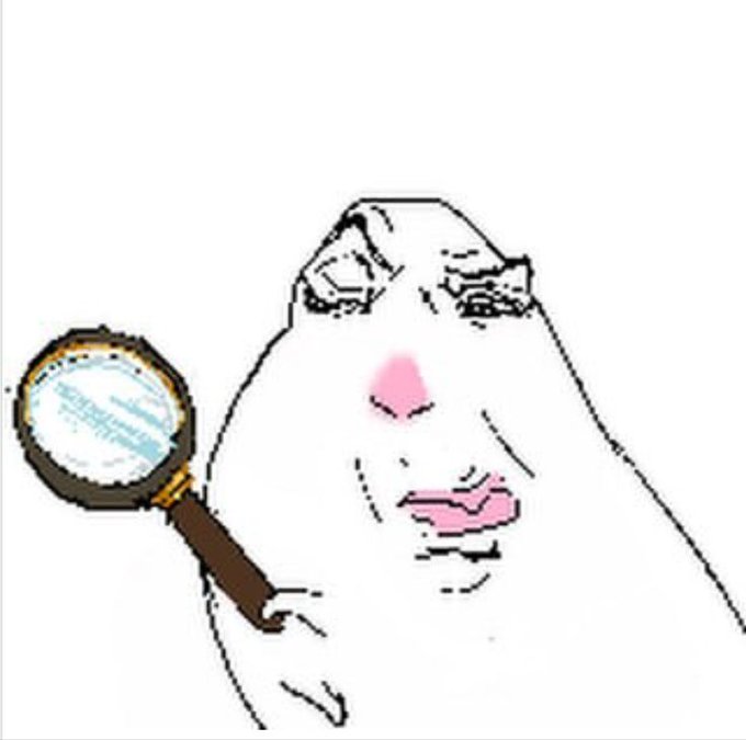 The image shows a low-polygon hamster or small rodent looking through a magnifying glass, conveying intense scrutiny or suspicion. It humorously ties to the post's "$hamster" ticker reference, suggesting the character is closely inspecting or doubting a ham-themed cryptocurrency meme.