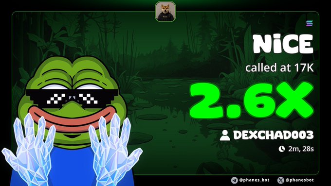 The image features a cartoon character wearing sunglasses, with the text "nice" written above him. The character also has a pair of glasses on his face. In the background, there are two green trees that appear to be part of an advertisement or promotional material for a product or service. The main focus of the image is the cartoon character and the surrounding elements, which seem to be related to the post about the product or service being advertised.