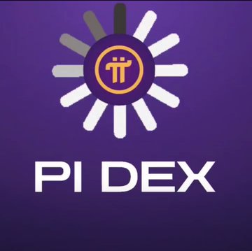 A logo featuring a sun-like emblem with a pi (π) symbol in the center, above the text 'PI DEX' on a purple background.