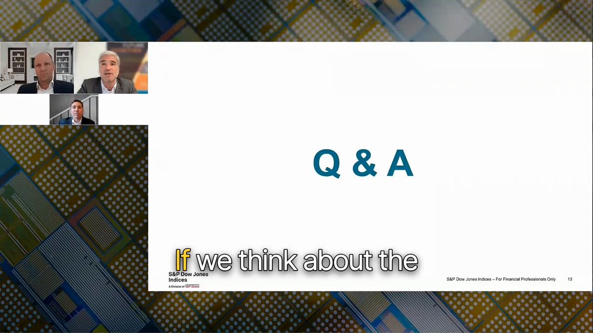 The image shows a presentation slide with two men talking about tokenization. The slide has a white background, blue text, and a picture of an electronic circuit board. The title "Q&A" is displayed at the top of the slide, and the caption below reads "If we think about the transformational part of tokenization", indicating that they are discussing how tokenization can change the way ownership works in technology.
